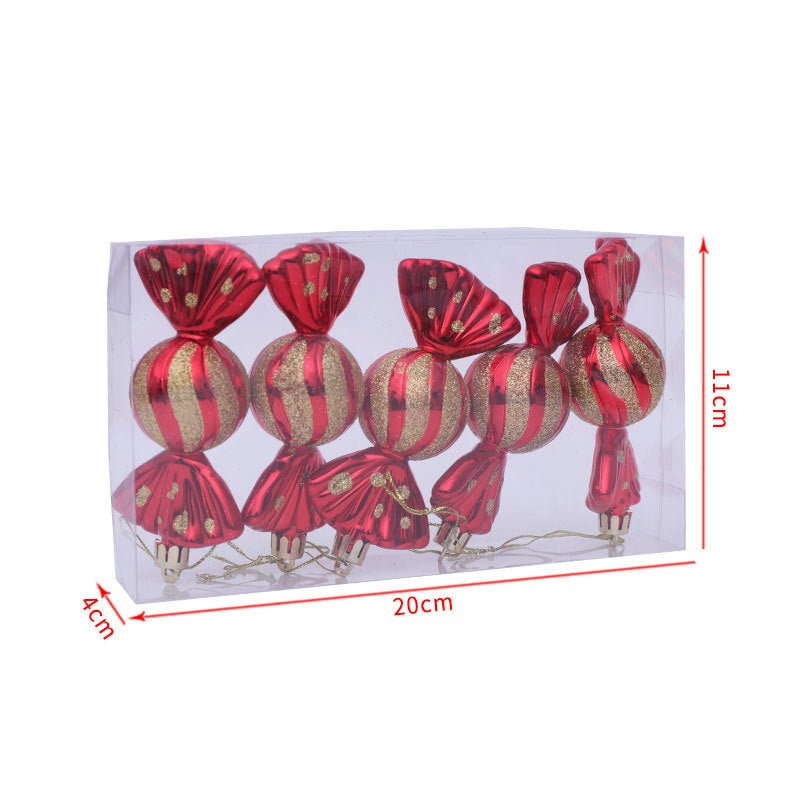 Christmas Decoration Gift Box Electroplating Candy Props Pendant 5 Pcs 1 Box - Unique