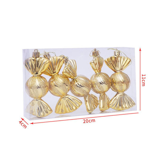 Christmas Decoration Gift Box Electroplating Candy Props Pendant 5 Pcs 1 Box - Unique