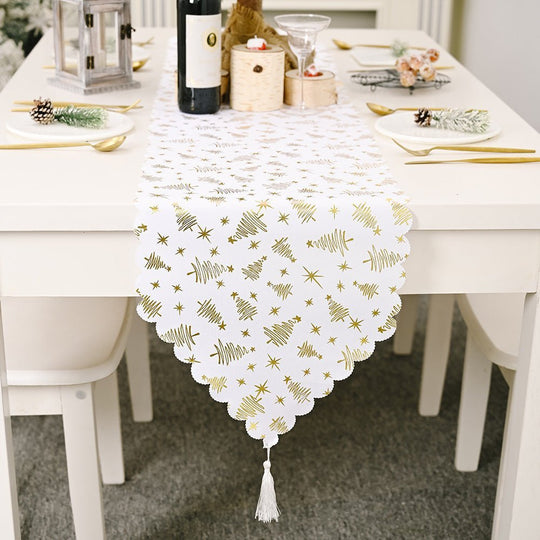 Christmas Snowflake Leaves Table Runner Table Decoration Decorations - Unique