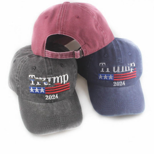 2024 American Election Hat Washed Old Truck Driver Peaked Cap Sichuan Puwang Baseball Cap - Unique