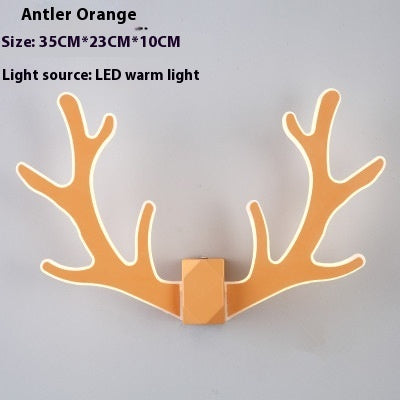 Nordic Antlers Wall Lamp Simple Modern Bedroom