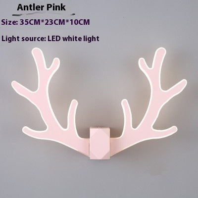 Nordic Antlers Wall Lamp Simple Modern Bedroom