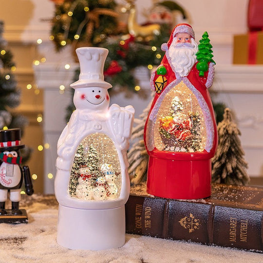 Christmas Decoration Old Man Snowman Music Box Desktop Ambience Light - Unique