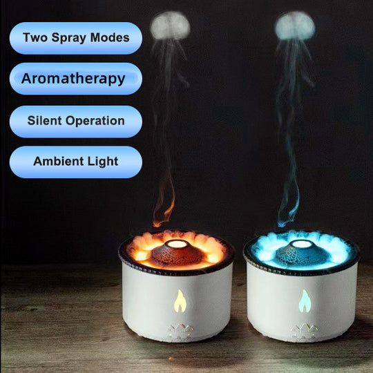 New Creative Ultrasonic Essential Oil Humidifier Volcano Aromatherapy Machine Spray Jellyfish Air Flame Humidifier Diffuser - Unique Unique Unique New Creative Ultrasonic Essential Oil Humidifier Volcano Aromatherapy Machine Spray Jellyfish Air Flame Humidifier Diffuser