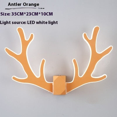 Nordic Antlers Wall Lamp Simple Modern Bedroom