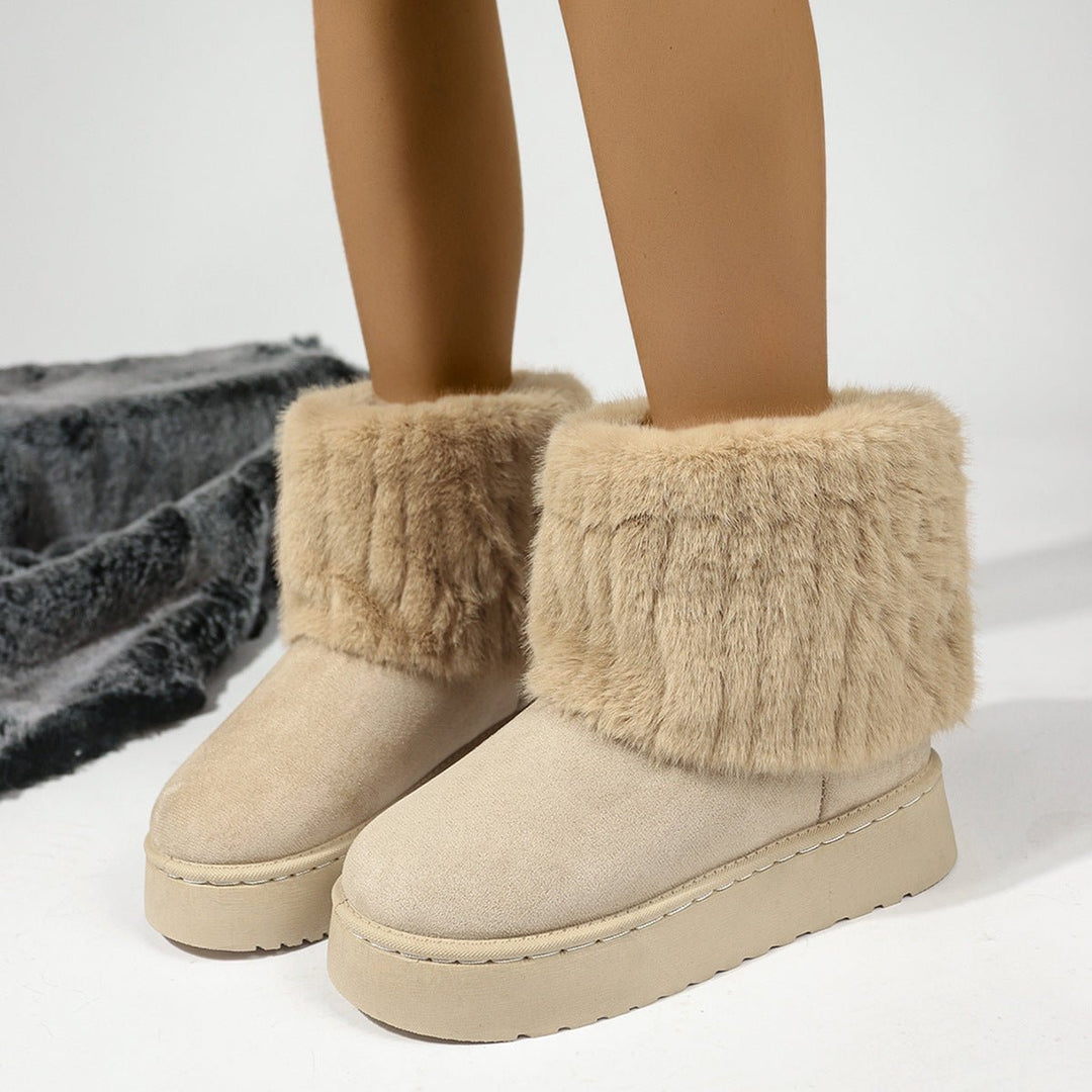 2024 Autumn And Winter Leisure Thick - soled Round Toe Furry Trousers Boots - Unique