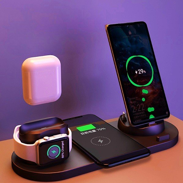 Wireless Charger For IPhone Fast Charger For Phone Fast Charging Pad For Phone Watch 6 In 1 Charging Dock Station - Unique